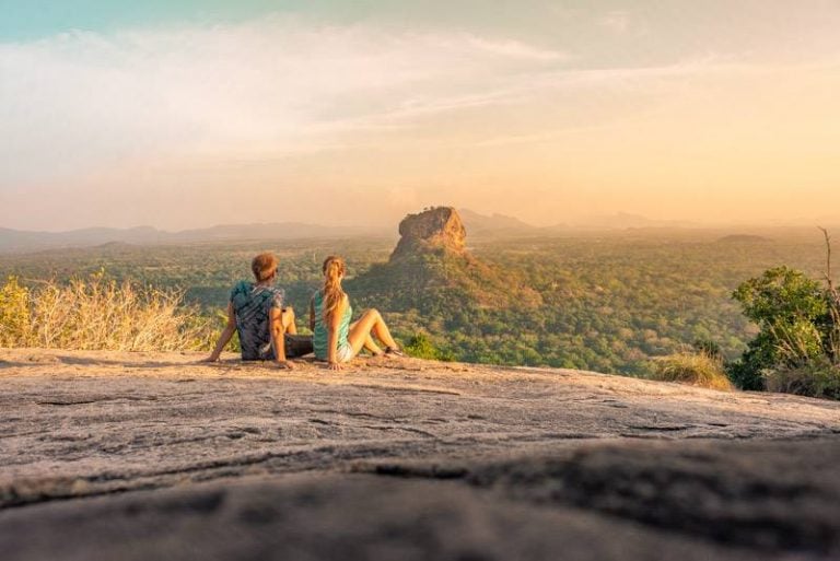 Watching the sunset over Sigiriya Rock