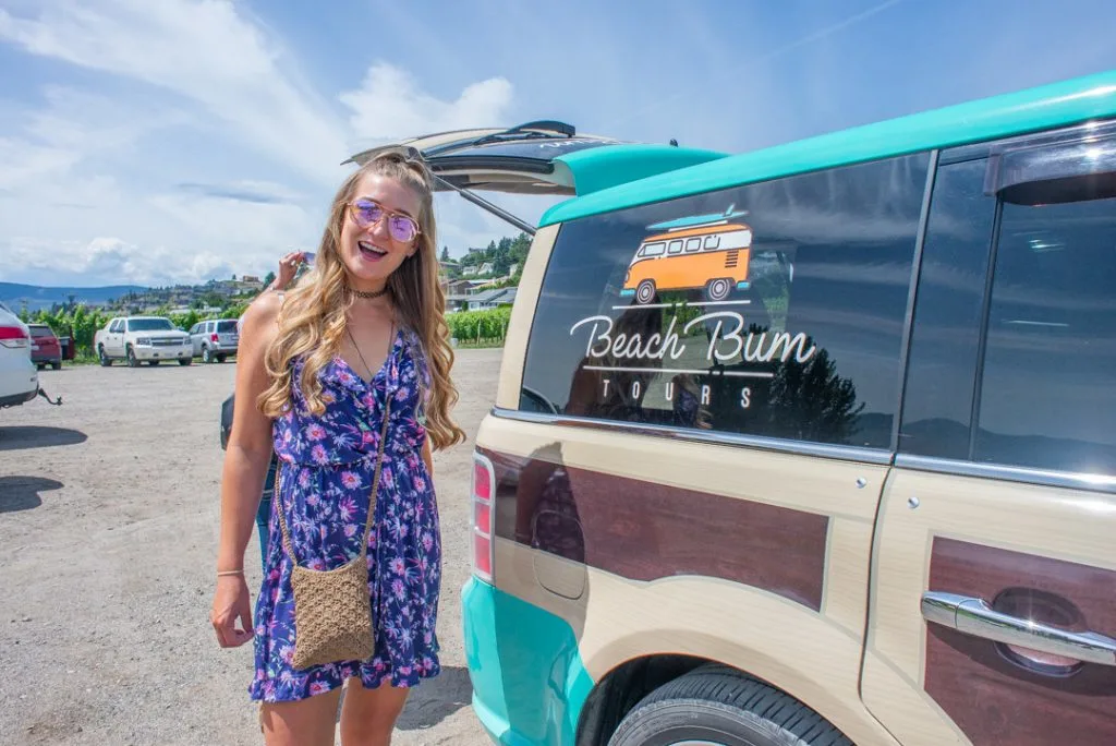 Bailey a little drunk on our Kelowna wine tour