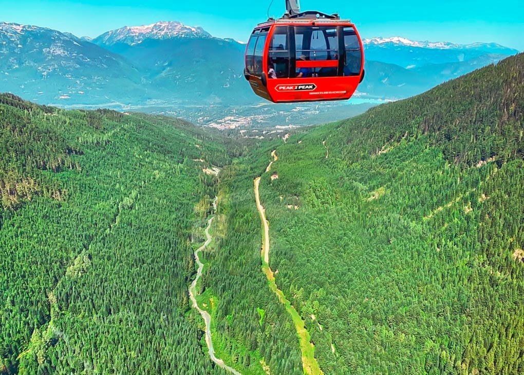 Views from the Peak to Peak Gondola in Whistler, Canada