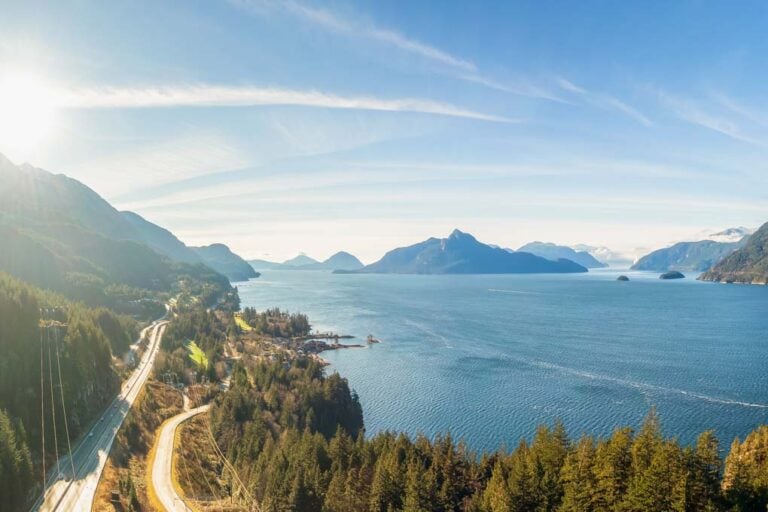 Sea to Sky Highway from the sky