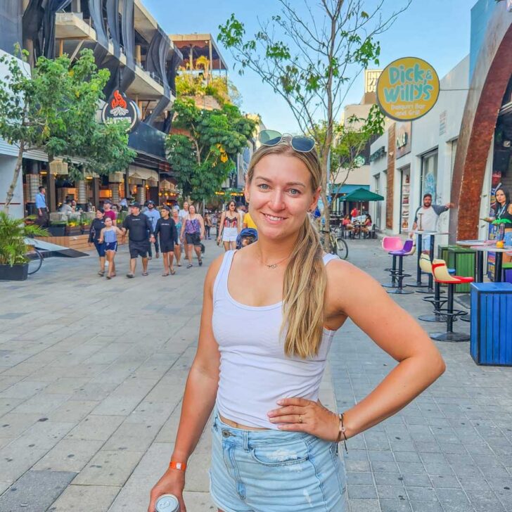 Bailey poses for a photo on 5th avenue in Playa Del Carmen, Mexico