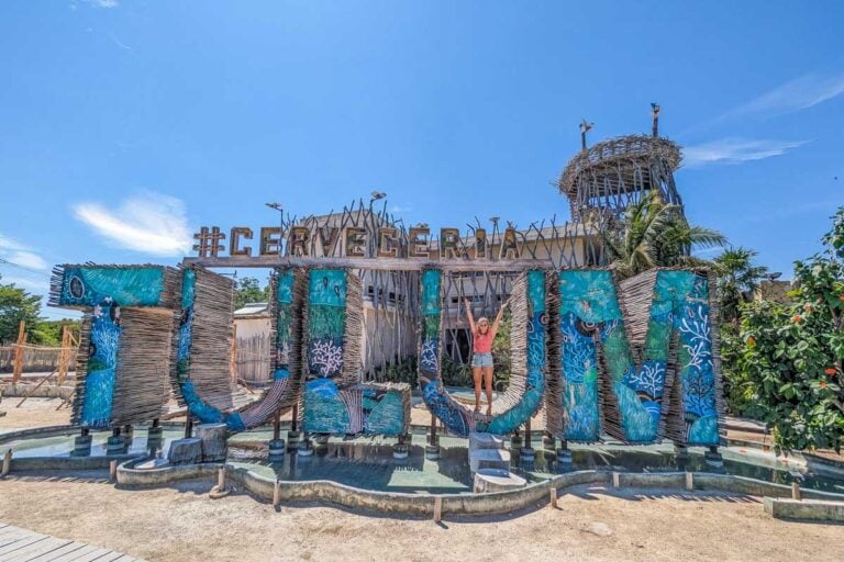 Cerveceria Tulum sign with bailey