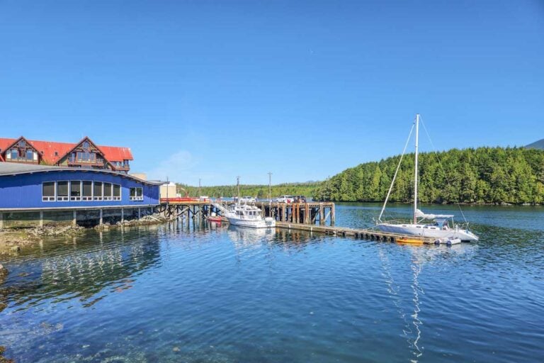 Waterfront harbor in Ucluelet, Vancouver Island