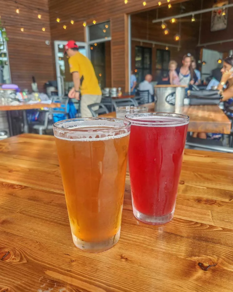 A photo of beers in-downtown-Penticton BC Canada