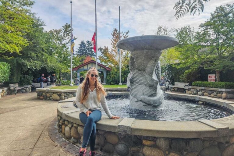 Bailey in the downtown area of Qualicum Beach