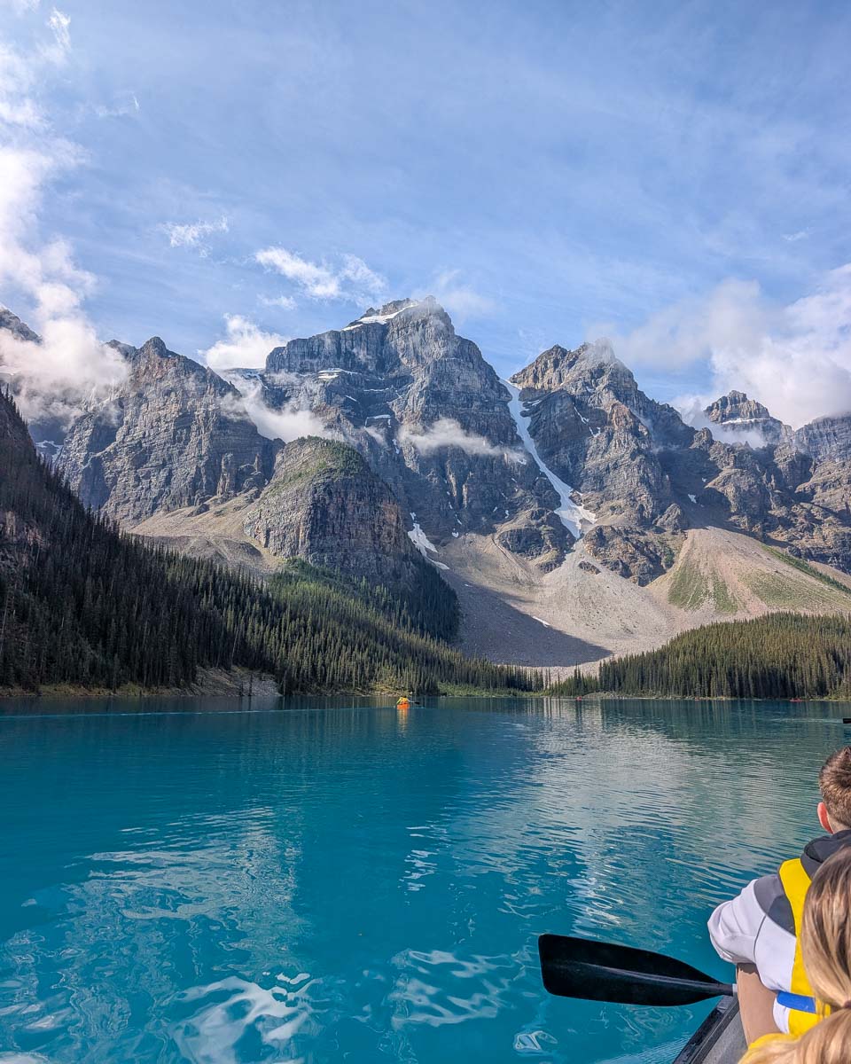 Canoeing on Moraine Lake Canada (1)