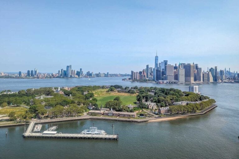 Ellis Island and New York City on a Manhattan Helicopter ride