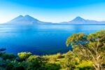 Lake Atitlan seen in Guatemala on a sunny day