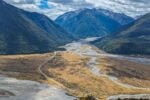 Scenic views over the Valley of Arthurs Pass, New Zealand