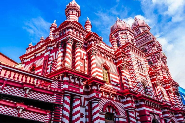 The Jami Ul-Alfar Mosque in Colombo Sri Lanka seen on a full city tour