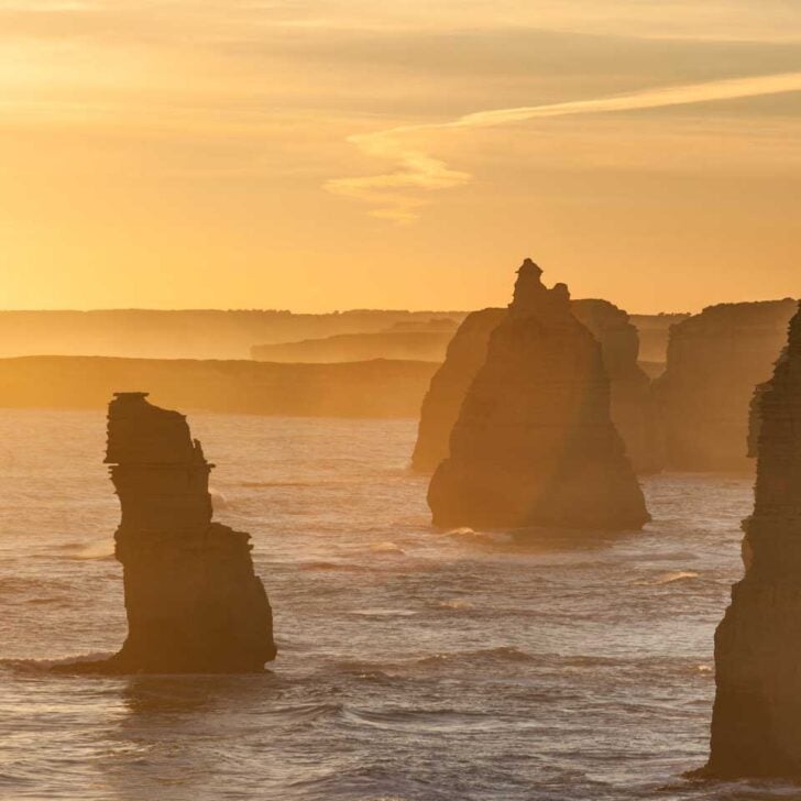 Sunset at the twelve apostles on the Great Ocean Road