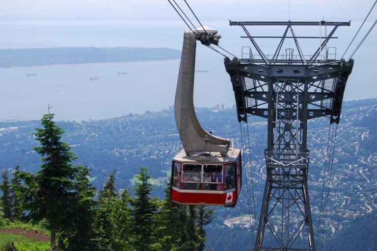 Gondola Ride to Grouse Mountain Top in Vancouver Canada 1