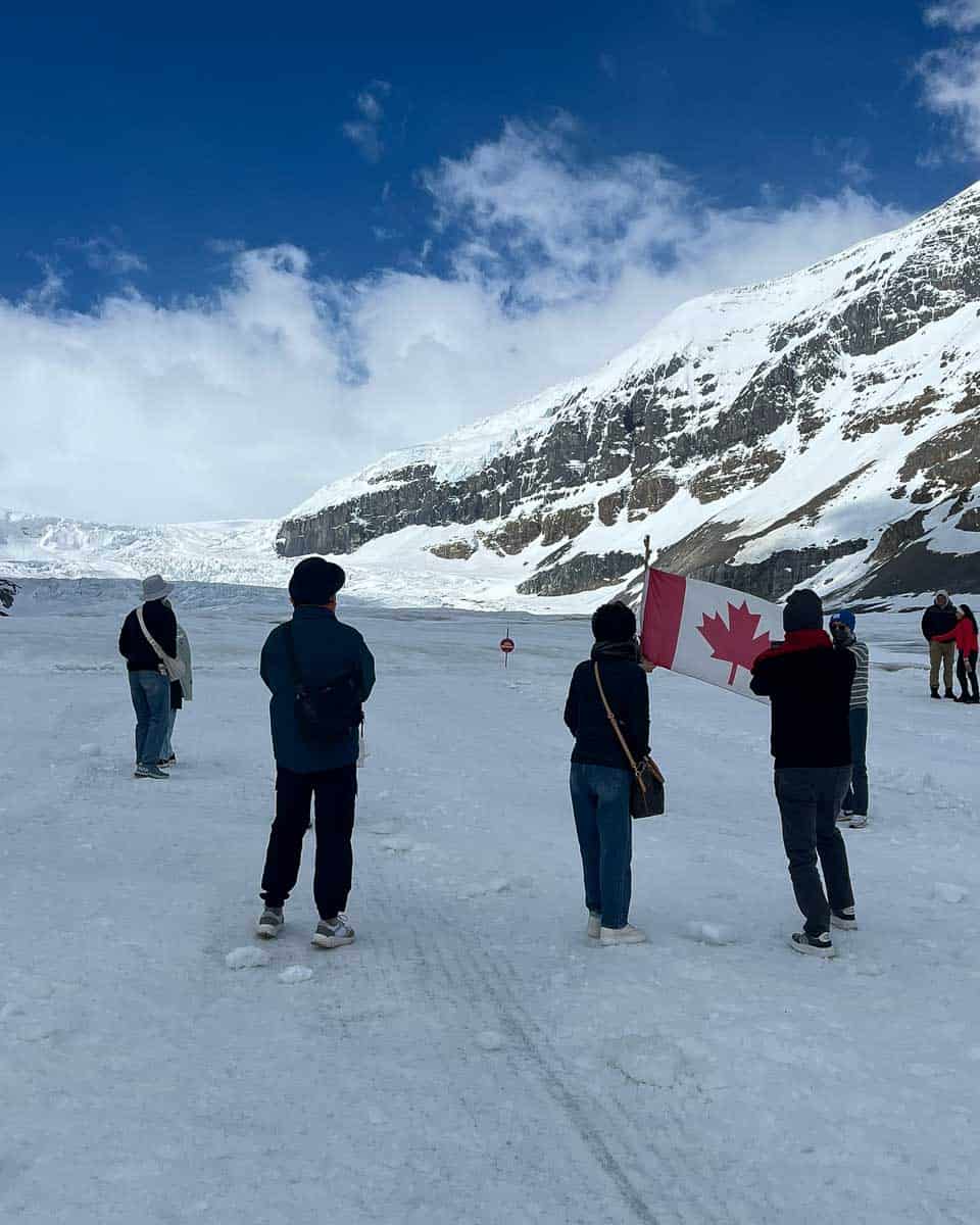 People walk on the Athabasca Glacier Tour at the Columbia Icefields Canada (10)
