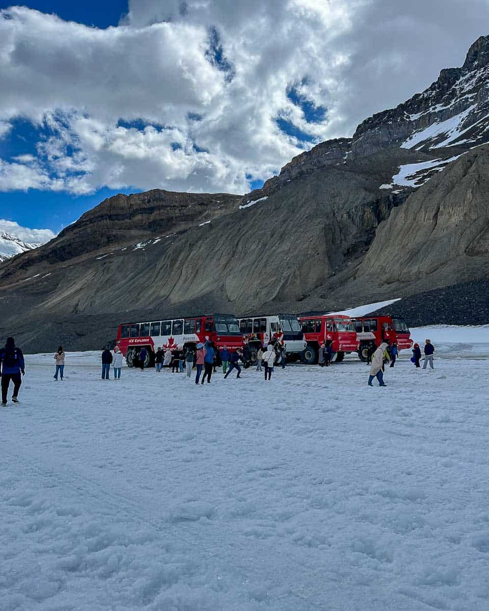 People walk on the Athabasca Glacier Tour at the Columbia Icefields Canada (11)