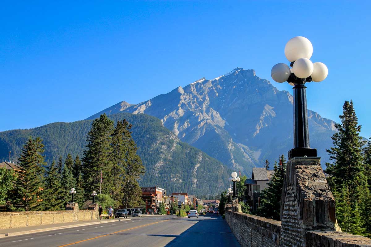Bridge in Banff town AB Canada