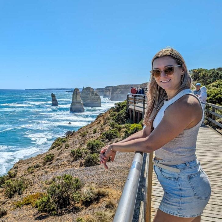 Bailey poses for a picture at the Twelve Apostles on the Great Ocean Road-2