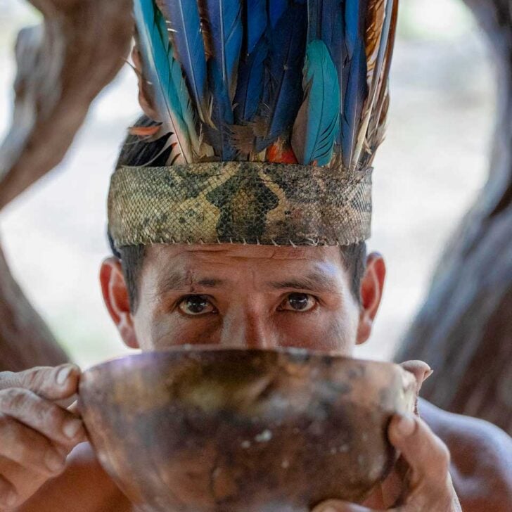 A man from the Puyo Amazon Jungle near Banos Ecuador
