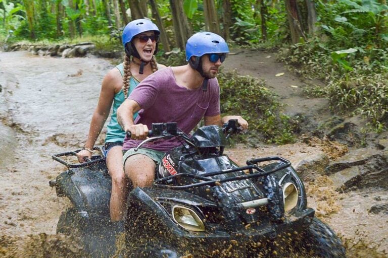 Bailey and Daniel ride ATV outside of medellin Colombia-2