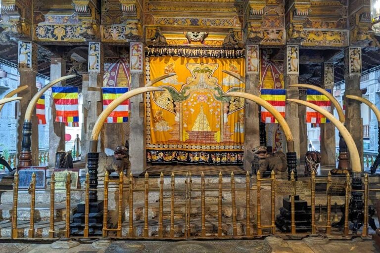The Sacred Tooth Temple shrine in Kandy Sri Lanka