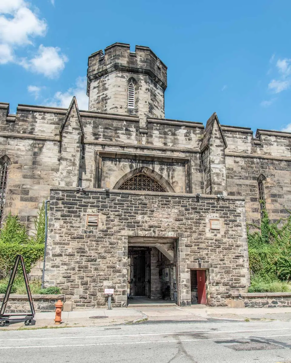 Walking into Eastern State Penitentiary in Philadelphia, Pennsylvania