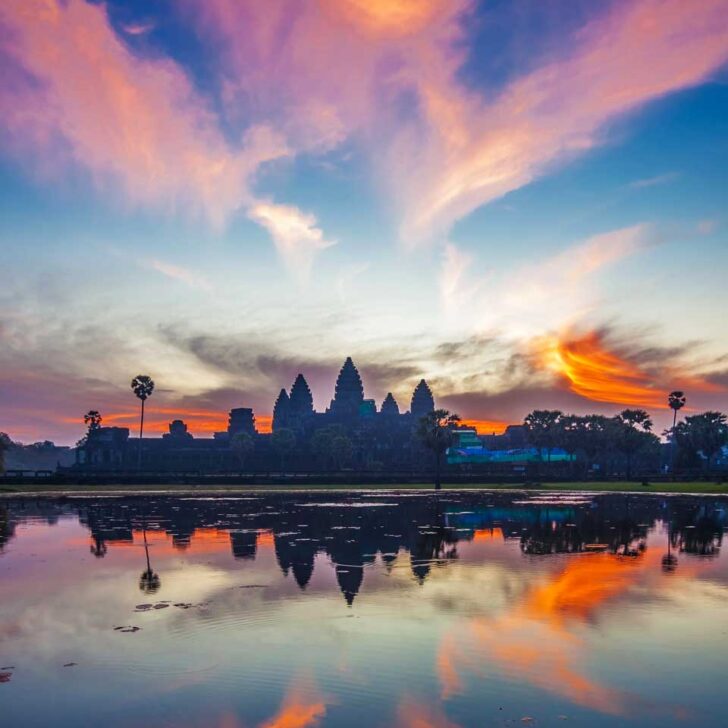 Angkor Wat at sunrise seen in Siem Reap Cambodia 1