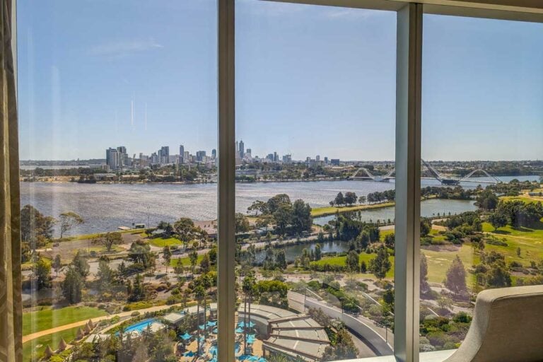 View out the windo at Crown Towers Perth Australia