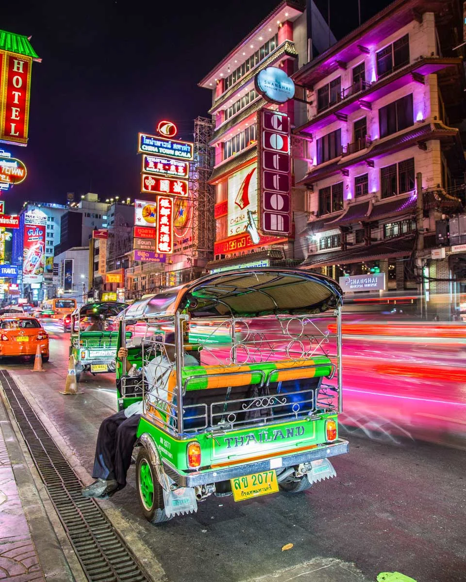 A tuk tuk on the street in Bangkok Thailand