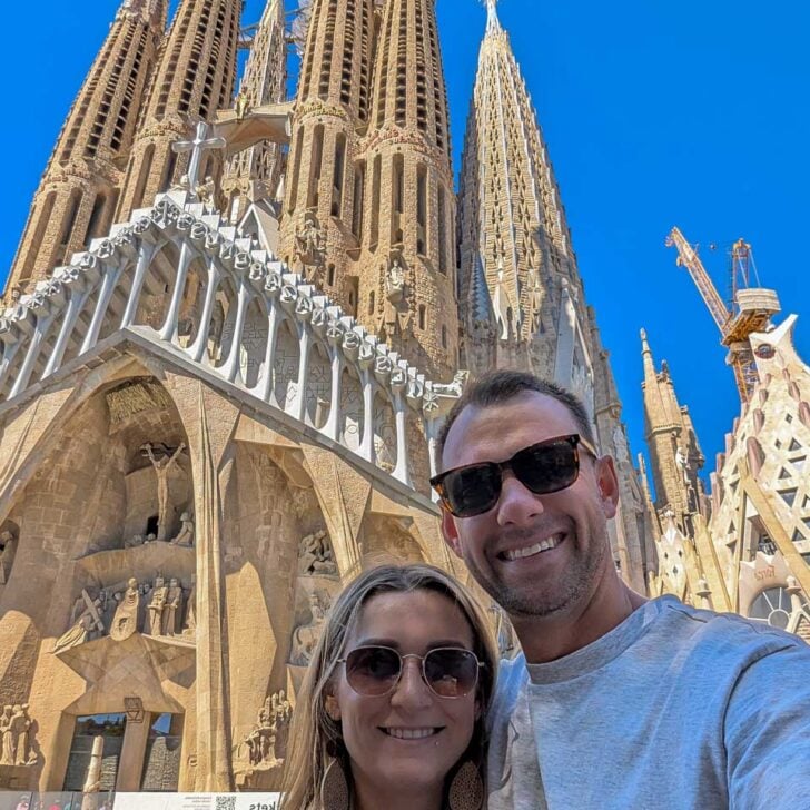 Bailey and Daniel in front of Sagrada Familia in Barcelona Spain