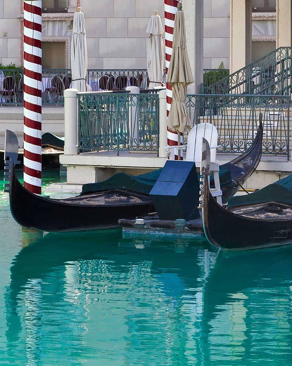Gondolas at Venetian Hotel in Las Vegas Nevada