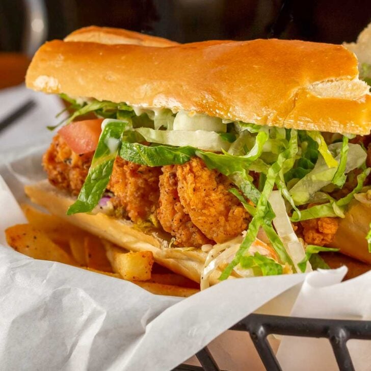 A po boy sandwich eaten on a food tour in New Orleans Louisiana