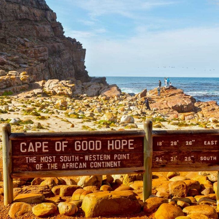 A sign at the Cape of Good Hope near Cape Town South Africa