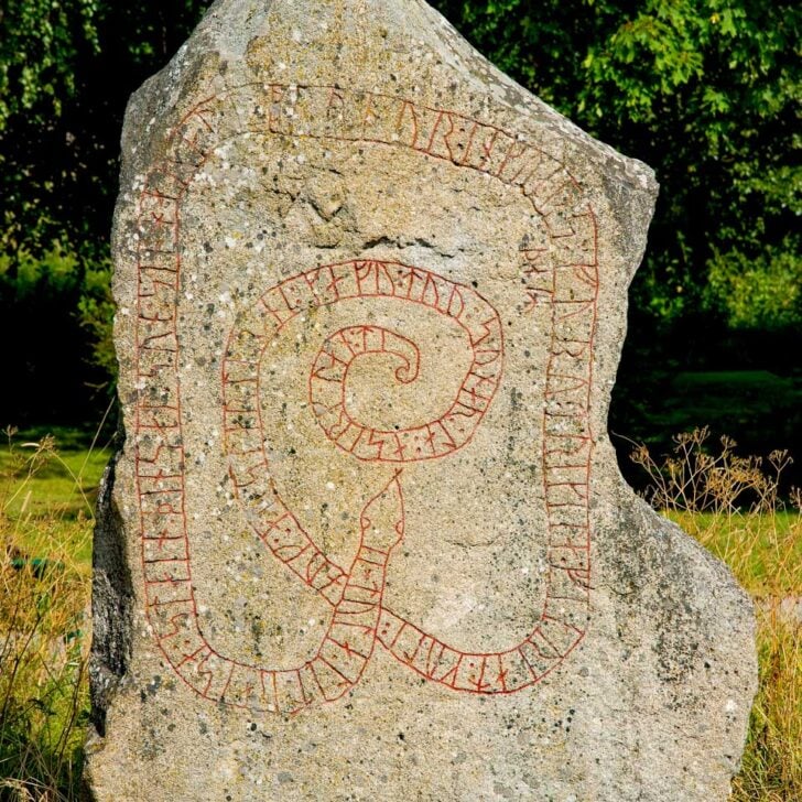 Ancient Runes Stone near Stockholm Sweden