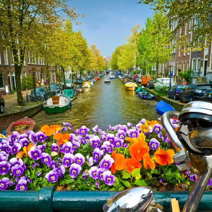Bike on a bridge in Amsterdam Netherlands