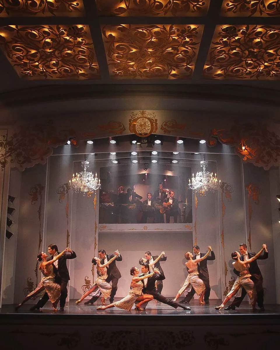 Cafe of the Little Angels people dancing tango in Buenos Aires Argentina