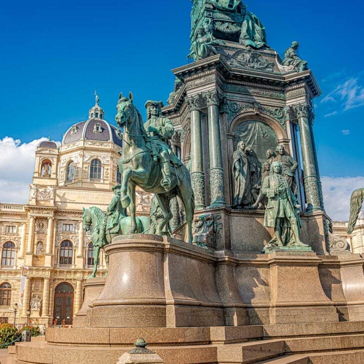 Maria Theresa monument in Vienna, Austria during a sunny day