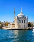 Mosque of Ortakoy seen on a cruise Istanbul Turkey