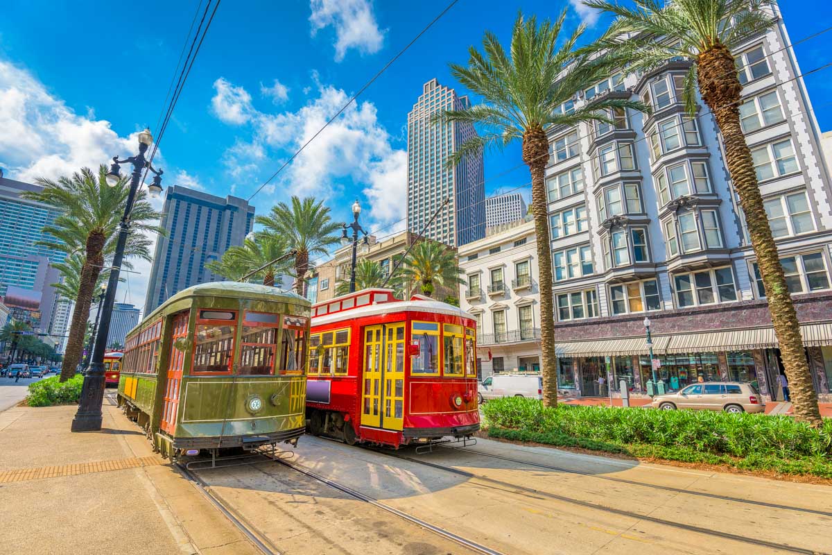 New Orleans Streetcars in Louisiana USA