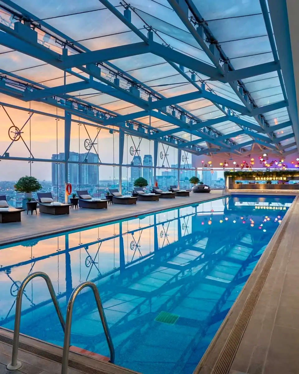 Swimming pool at JW Marriott Hotel Hanoi, Vietnam