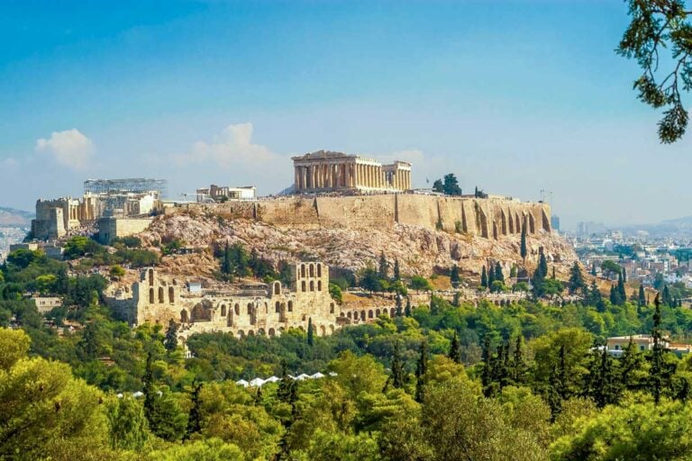 View of Acropolis in Athens Greece