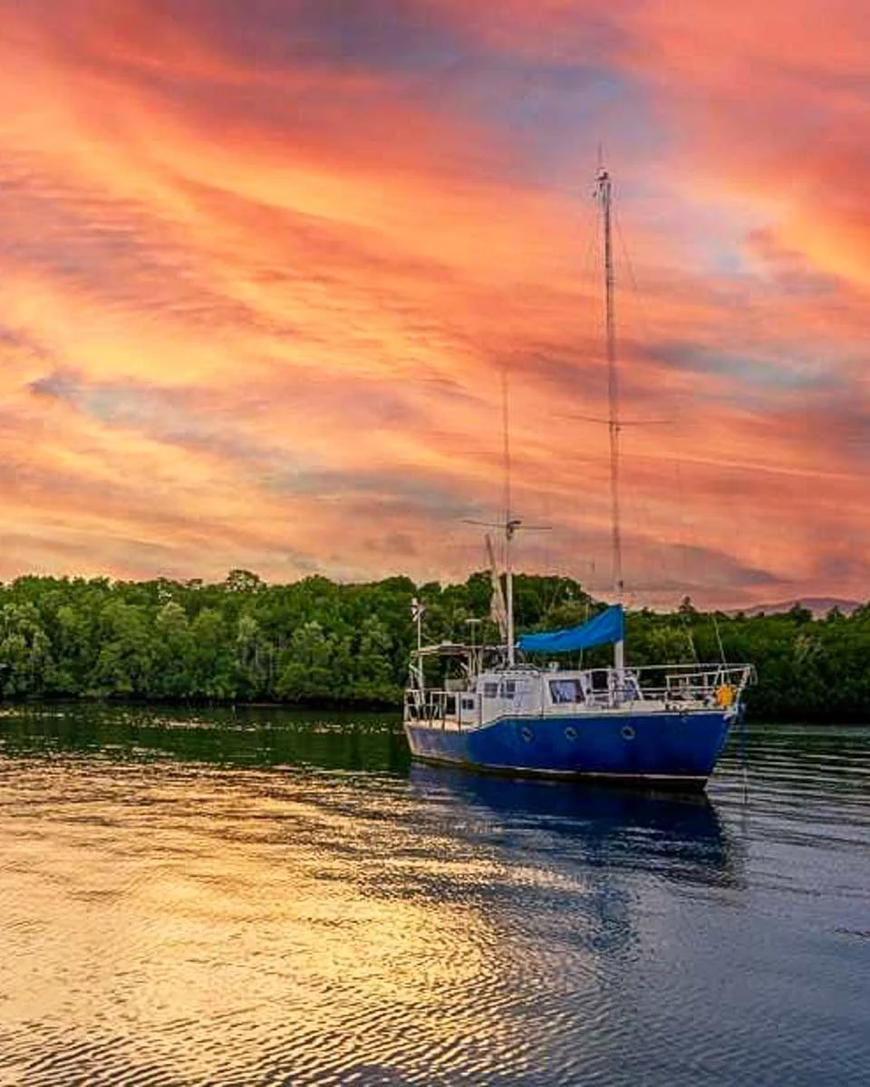Cairns River Cruises sunset seen on a cruise from Cairns Australia