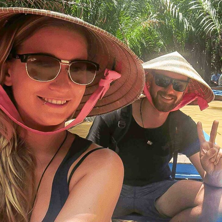 Dan-and-Bailey-take-a-selfie-on-the-mekong-delta-on-a-tour-from-Ho-Chi-Minh-Vietnam