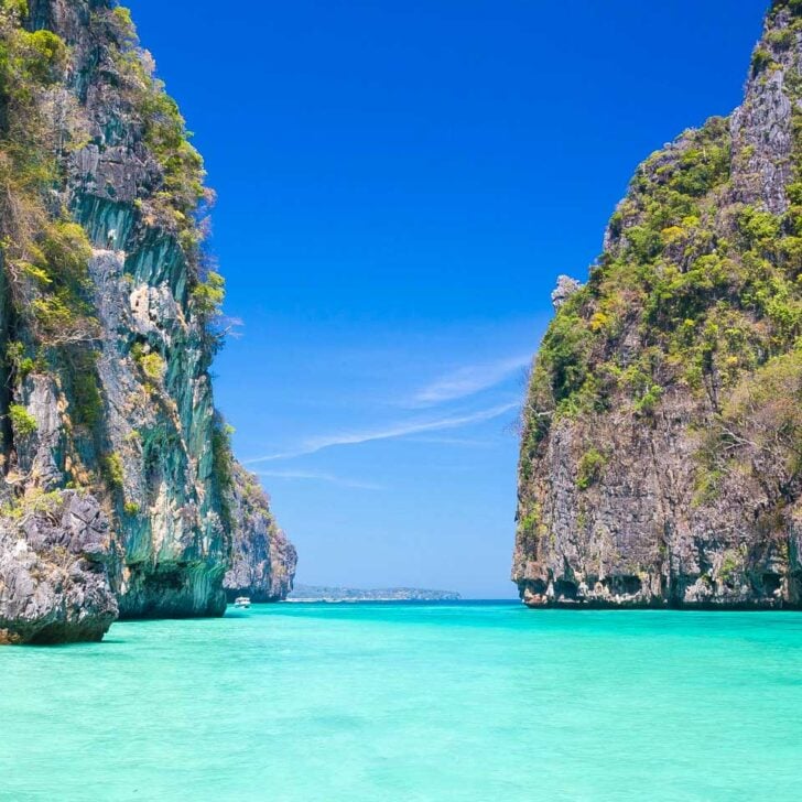 Maya Bay in the Phi Phi Islands on a tour from Krabi Thailand