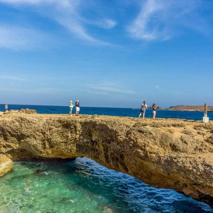 Natural Bridge Aruba on the coast of Aruba