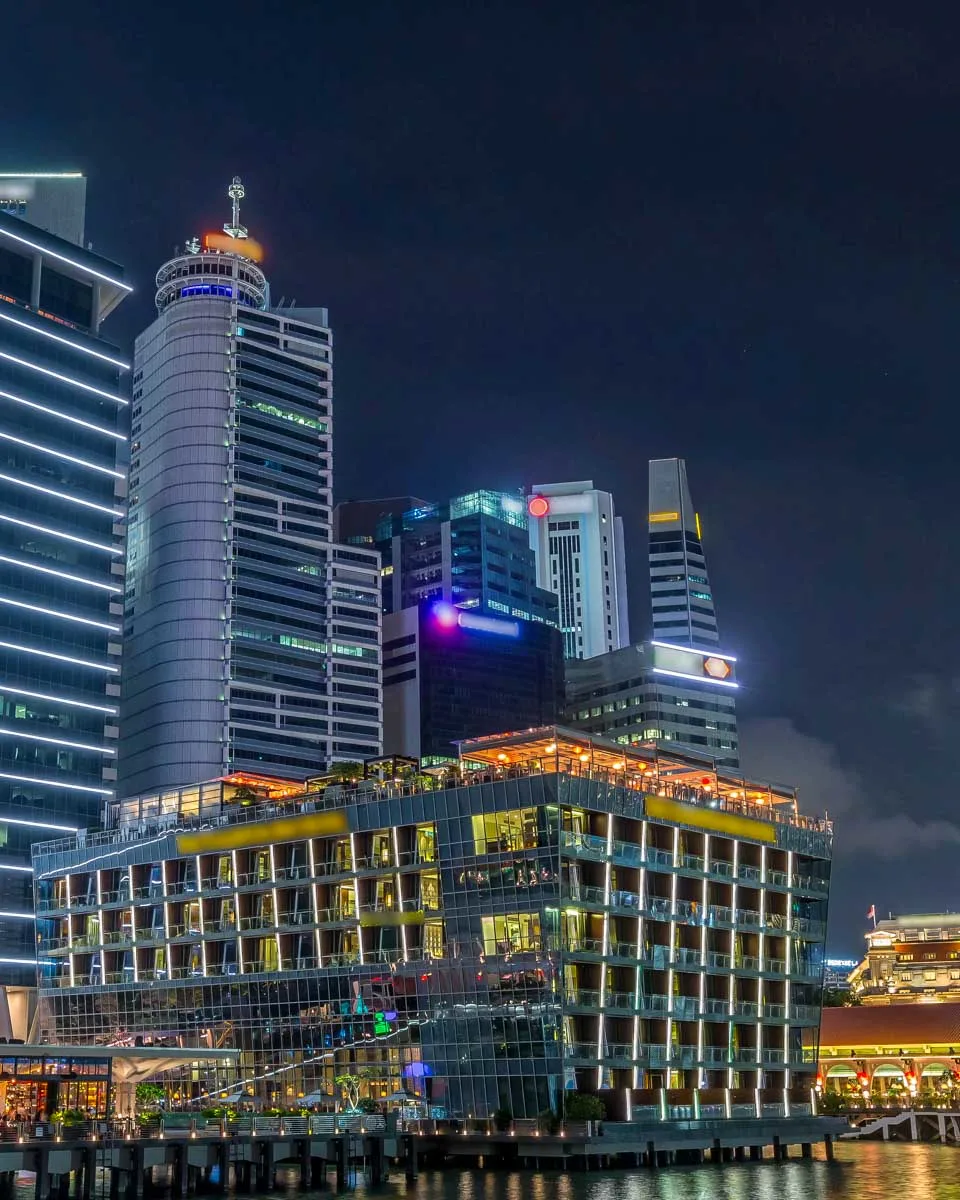 Singapore seen at night on a river cruise