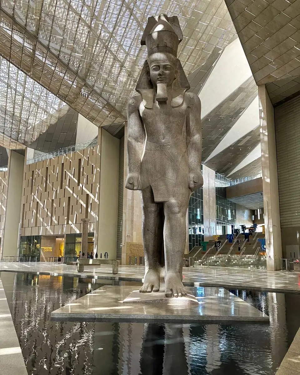 The statue of Ramses II in the Grand Egyptian Museum in Cairo Egypt