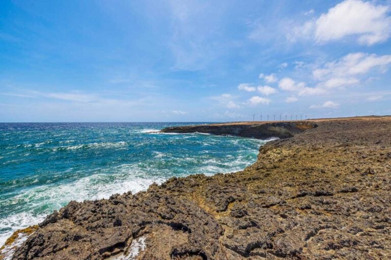 Arikok National Park seen near Oranjestad Aruba on a sunny day