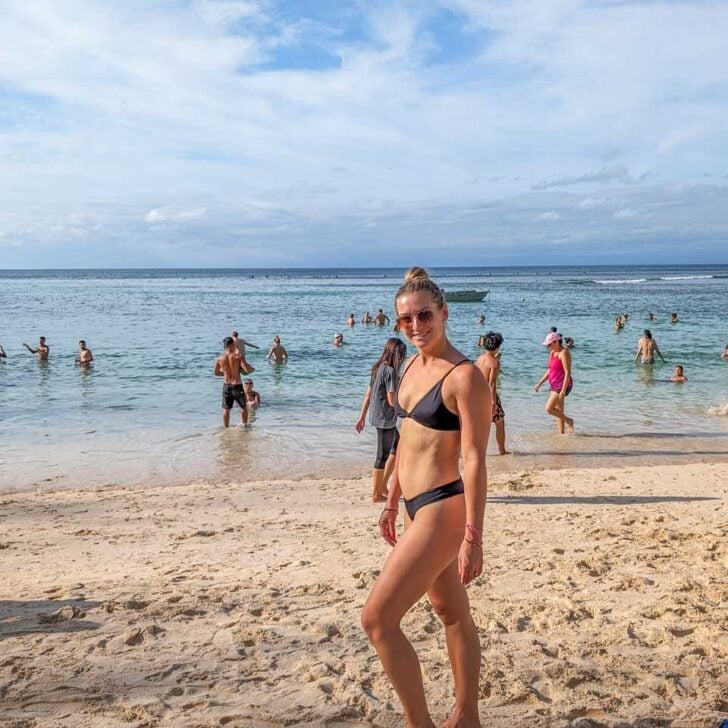 Bailey-poses-for-a-photo-on-Maracas Beach in Trinidad