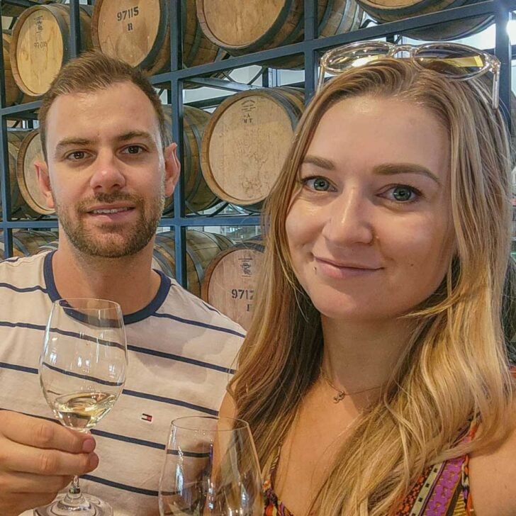 Daniel-and-Bailey-take-a-selfie-on-a-wine-tour-from-Porto Portugal