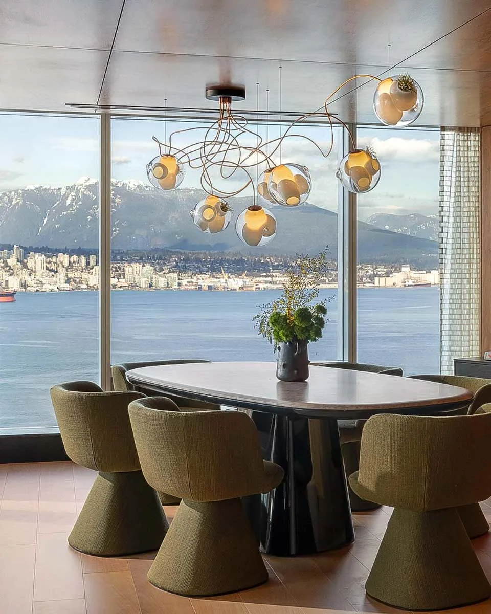 Dinning area in one of the suites at the Fairmont Pacific Rim Hotel