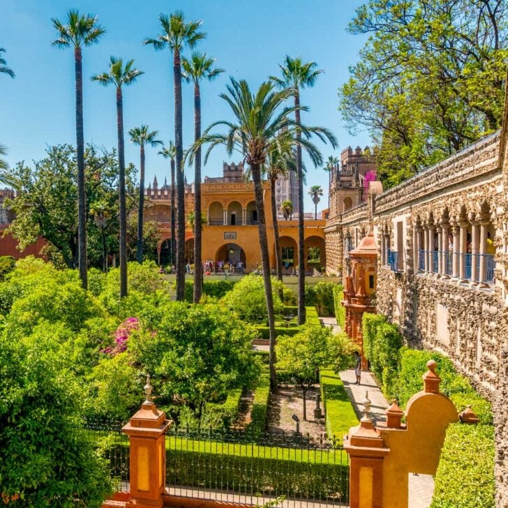 Gardens around the Royal Alcazars of Seville in Seville Spain